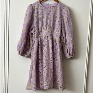 Stine Goya L Nadia Dress in Embroidered Wallpaper Lilac Lavender Dress